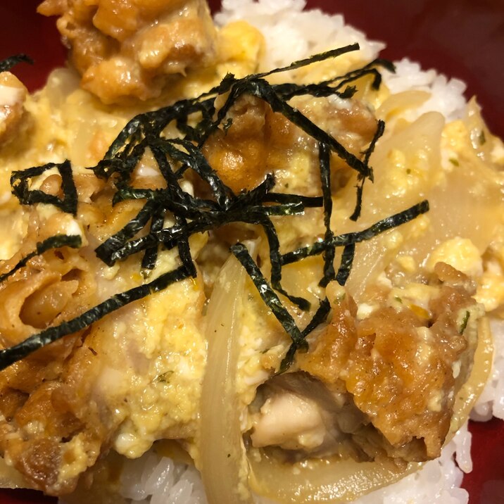 市販の唐揚げで親子丼